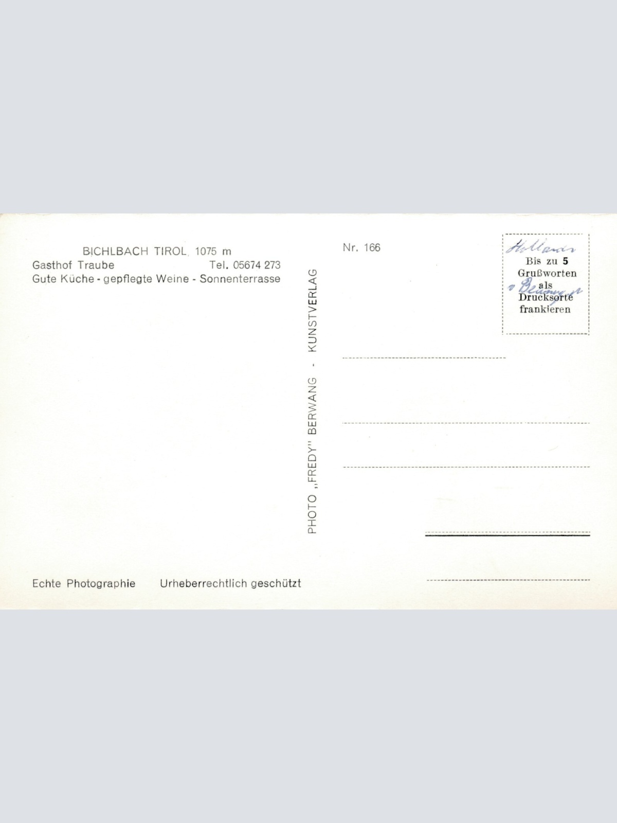 AK aus Bichlbach mit Gasthof Traube Tirol Ansichtskarte (11421)