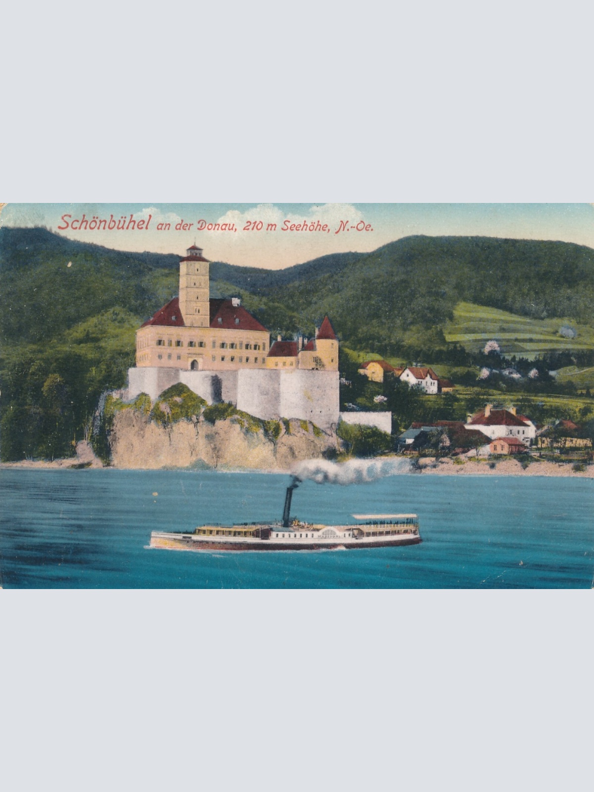 AK aus Schönbühel mit Dampfer Niederösterreich Ansichtskarte (11442)