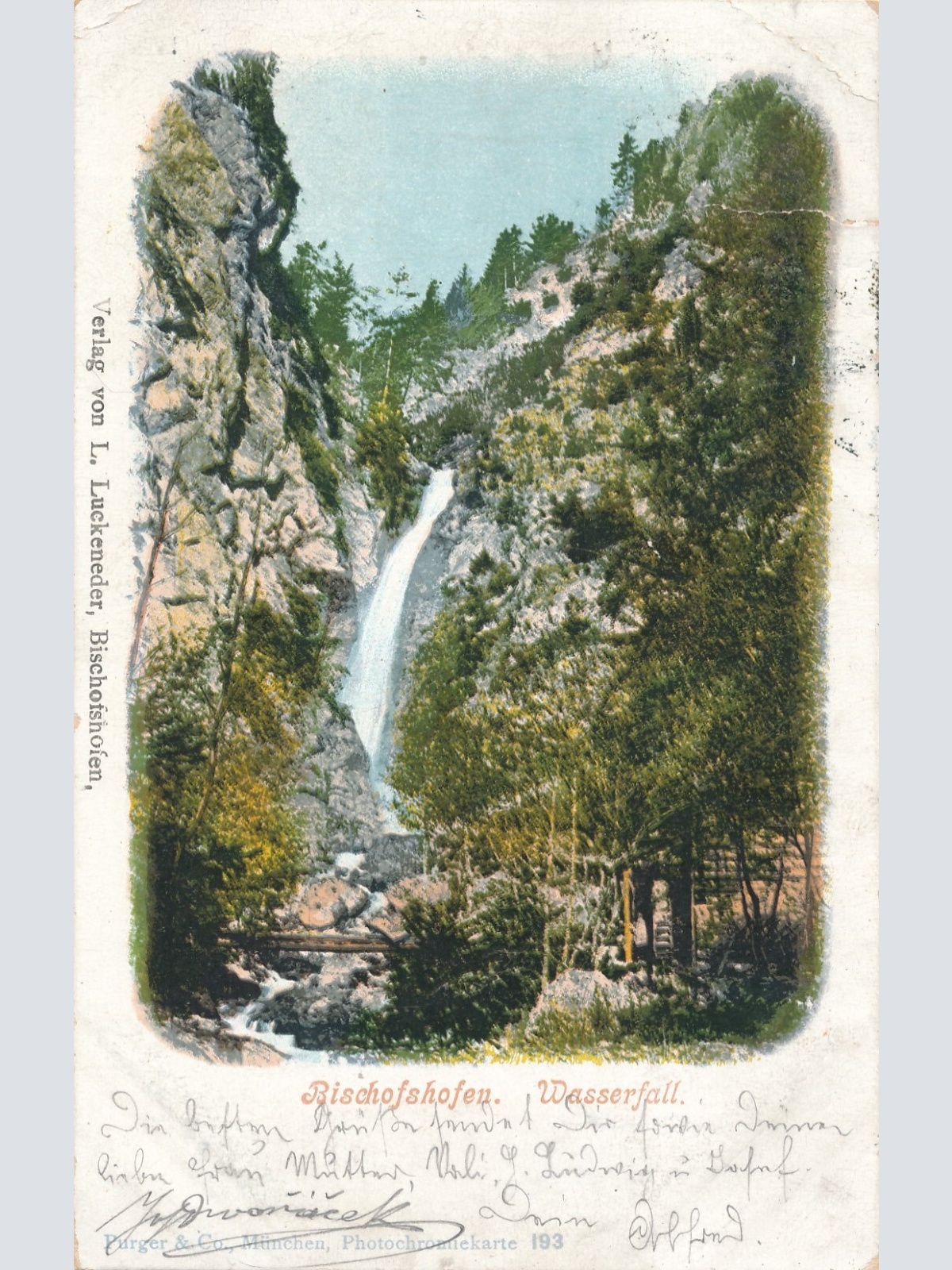 AK aus Bischofshofen mit Wasserfall Salzburg Ansichtskarte (11426)