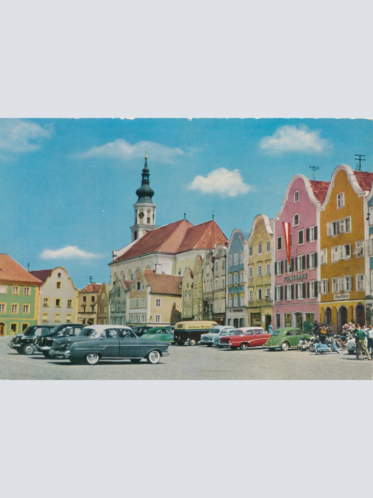 AK aus Schärding mit Oldtimer Oberösterreich Ansichtskarte (11462)