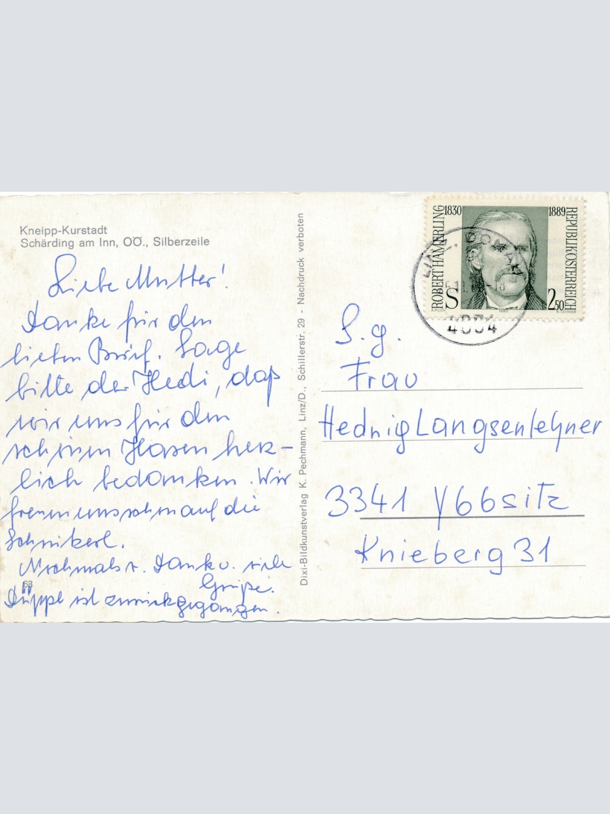 AK aus Schärding mit Oldtimer Oberösterreich Ansichtskarte (11462)