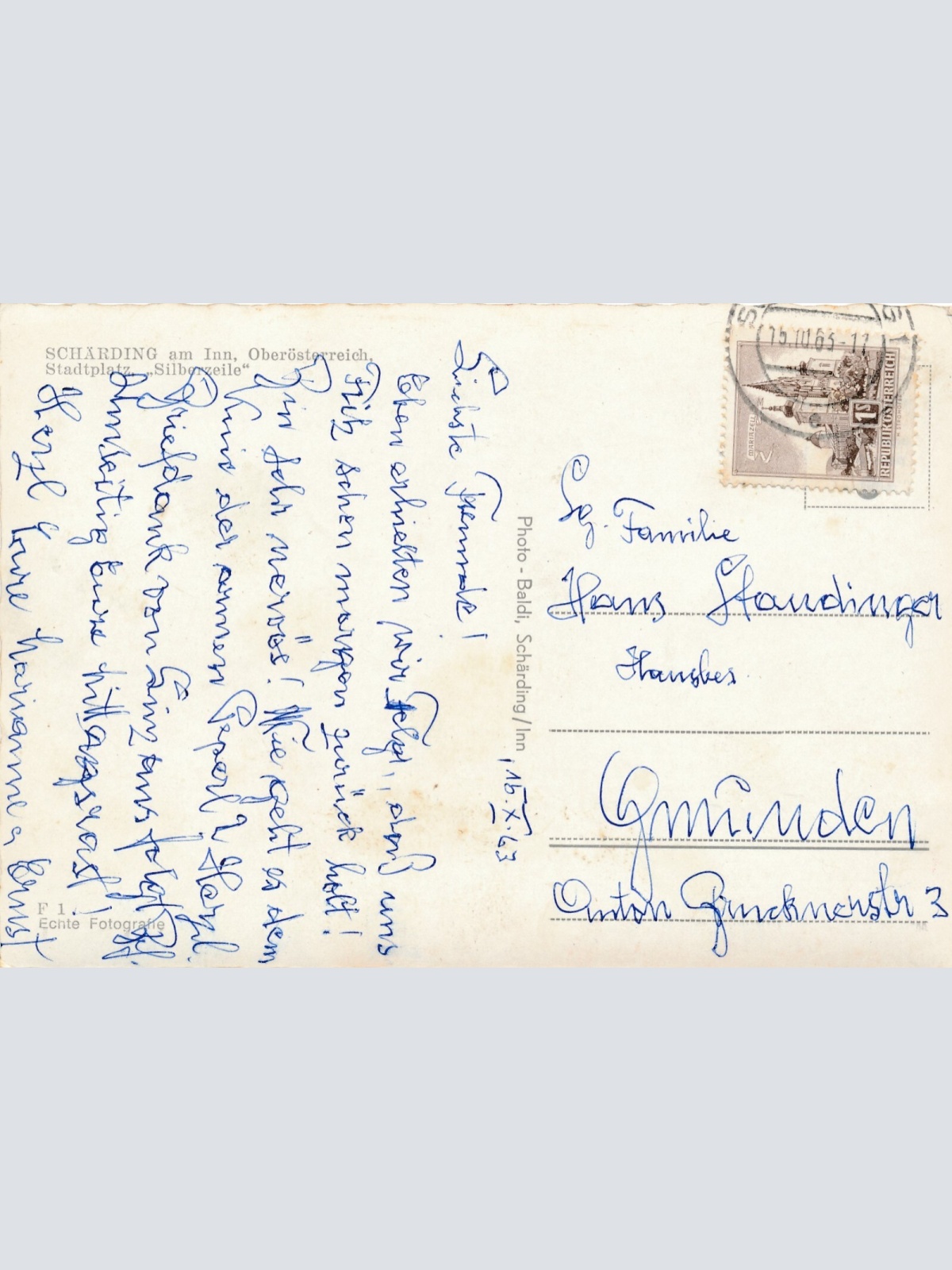 AK aus Schärding mit Oldtimer Oberösterreich Ansichtskarte (11457)