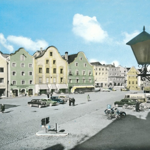 AK aus Schärding mit Oldtimer Oberösterreich Ansichtskarte (11458)