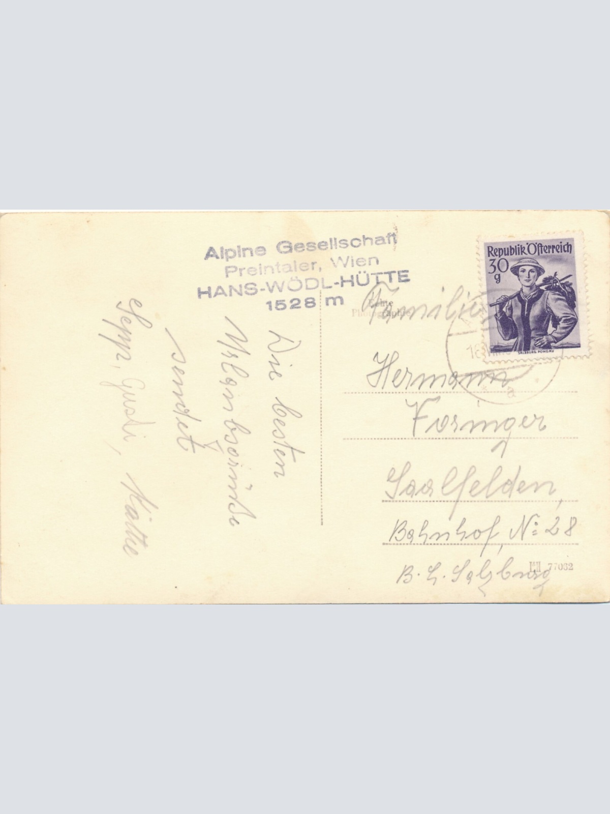 AK Hans Wödlhütte Steiermark Ansichtskarte (12037)