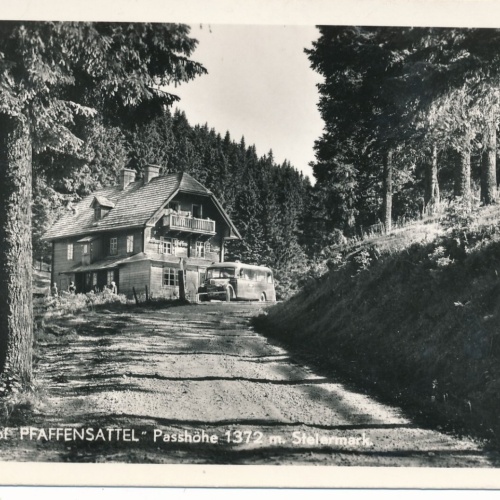 AK Alpengasthof Pfaffensattel Steiermark Ansichtskarte (12028)
