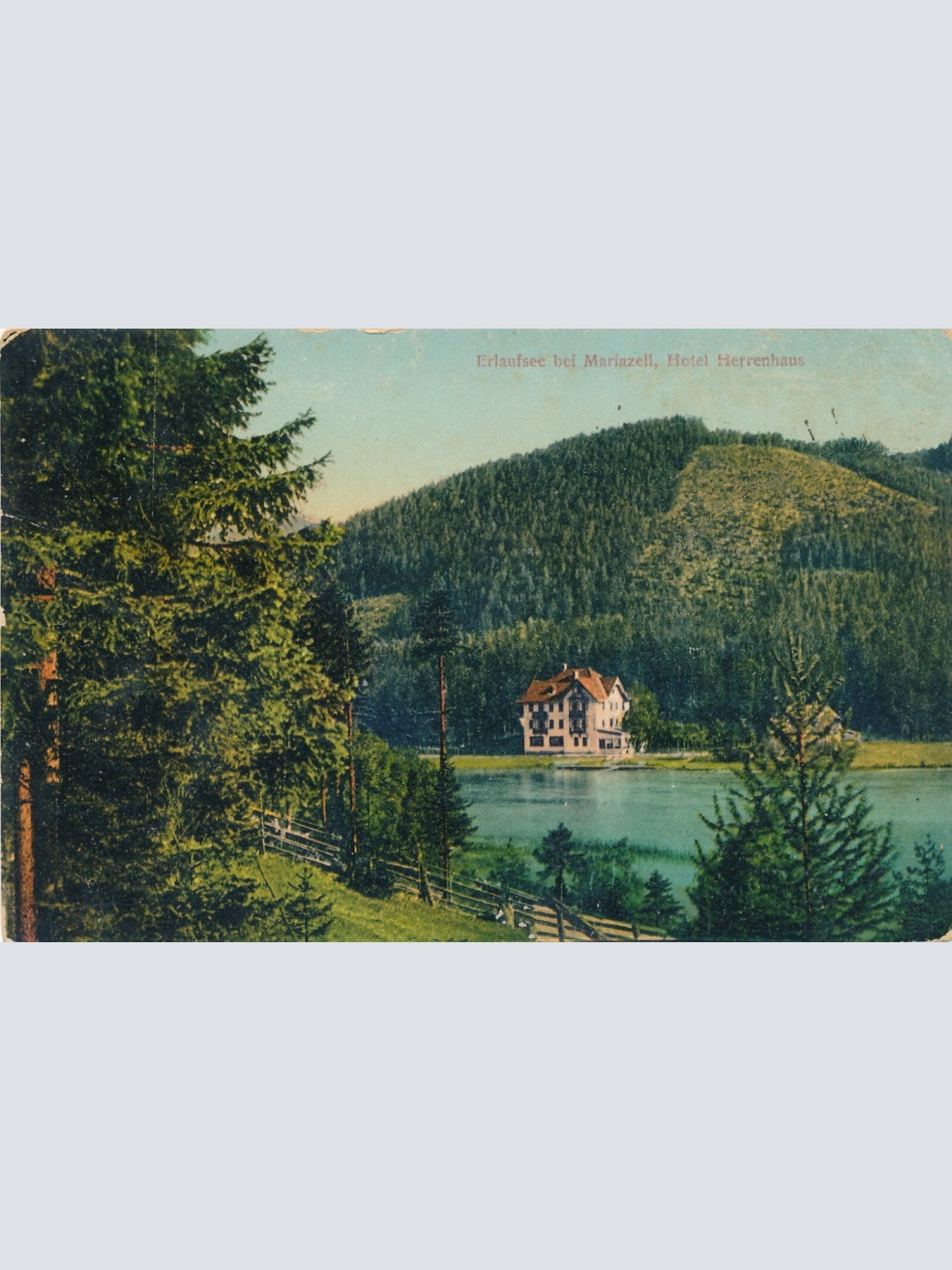 AK vom Erlaufsee bei Mariazell mit Hotel Herre. Steiermark Ansichtskarte (12071)