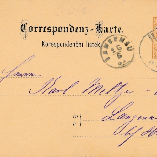 2 Kreuzer - Ganzsachen - Karte 1884 aus Haida (11740)