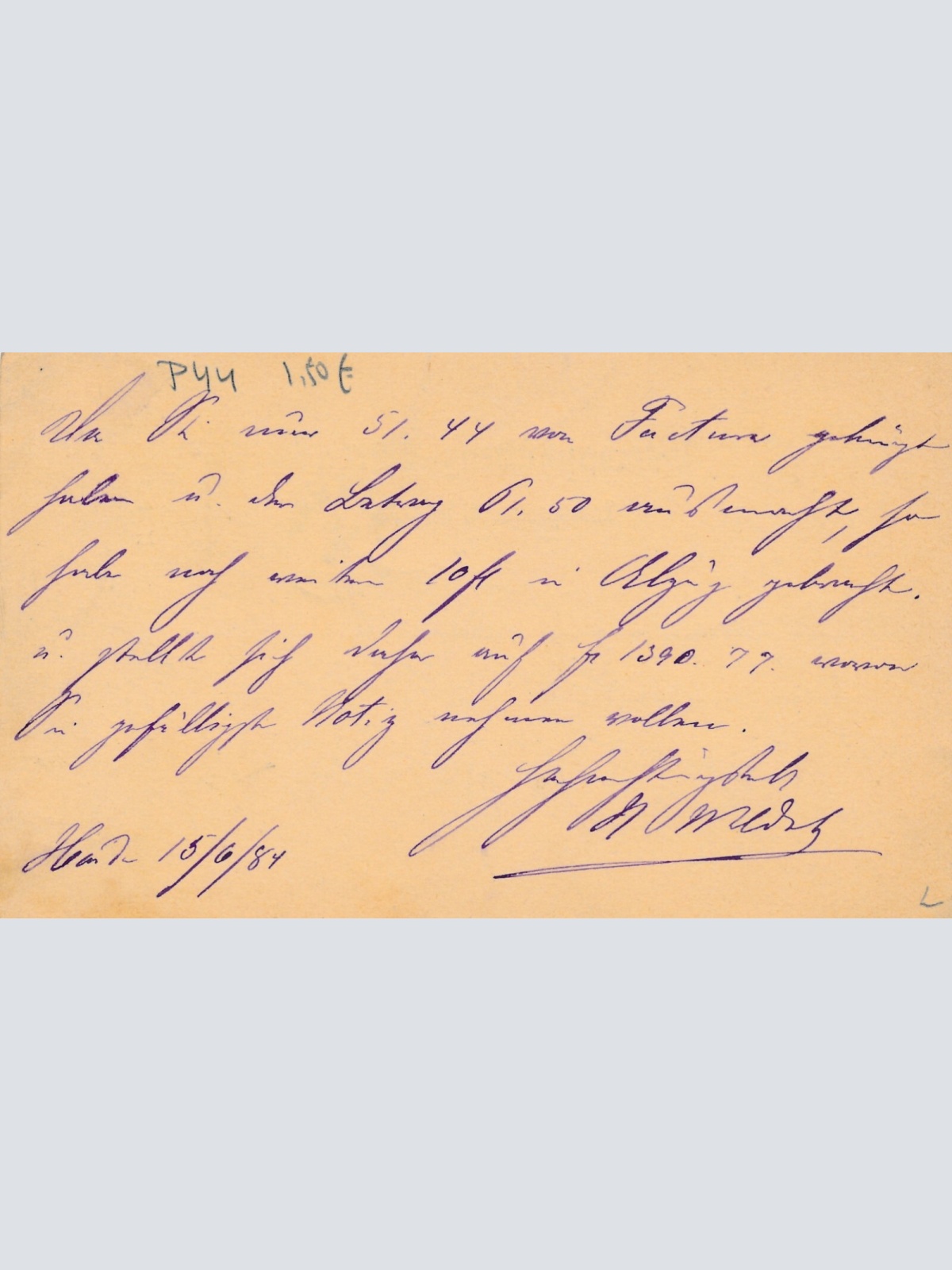 2 Kreuzer - Ganzsachen - Karte 1884 aus Haida (11740)