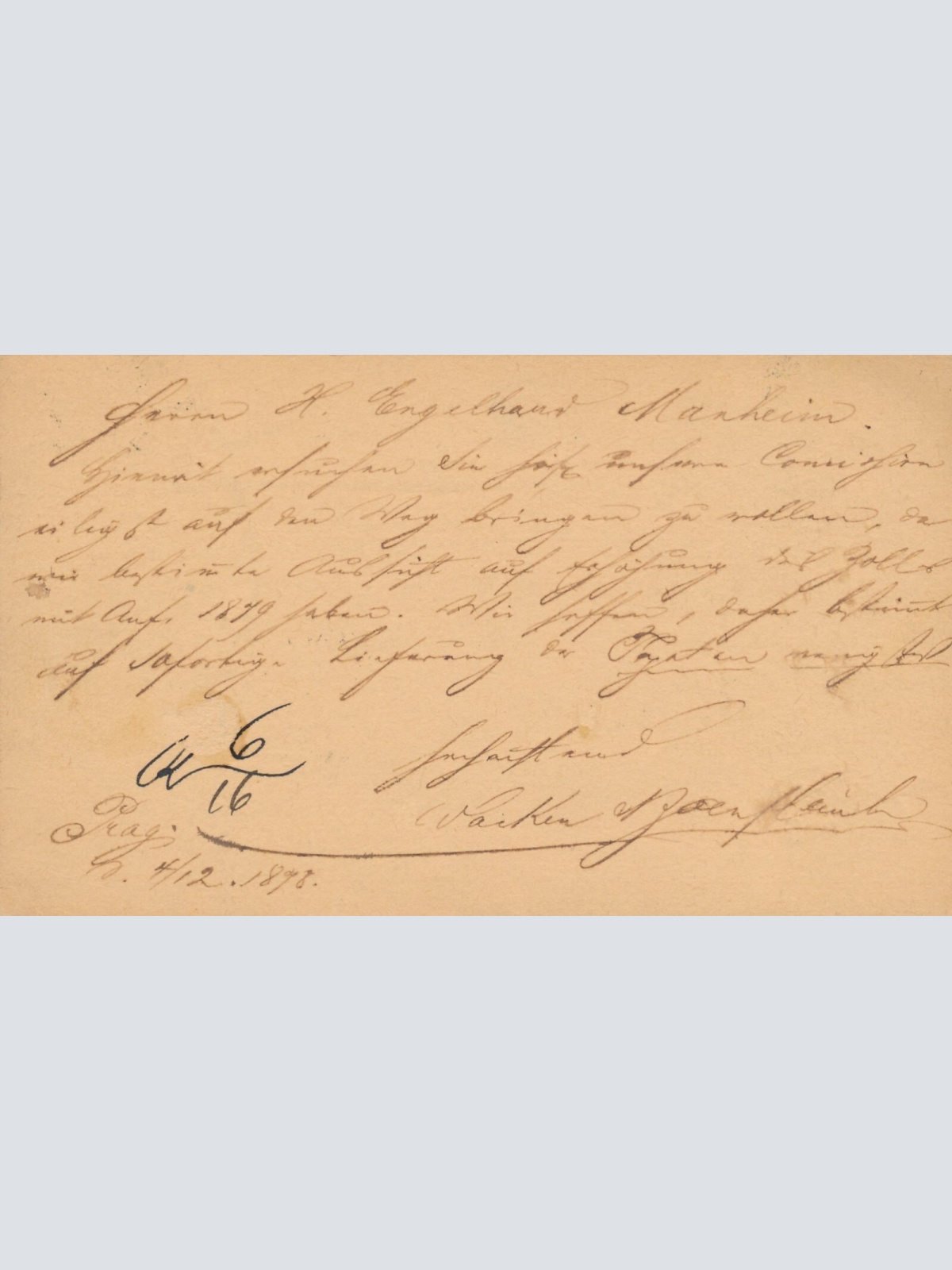 2 Kreuzer - Ganzsachen - Karte 1878 aus Prag Bahnhof (11739)