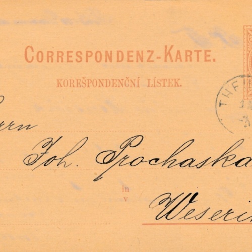 2 Kreuzer - Ganzsachen - Karte aus Theusing (11736)