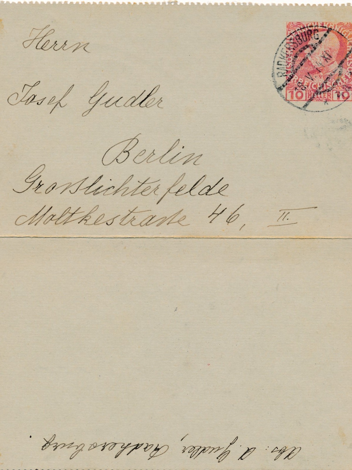 10 Heller Ganzsachen - Karten - Brief aus Radkersburg (16298)