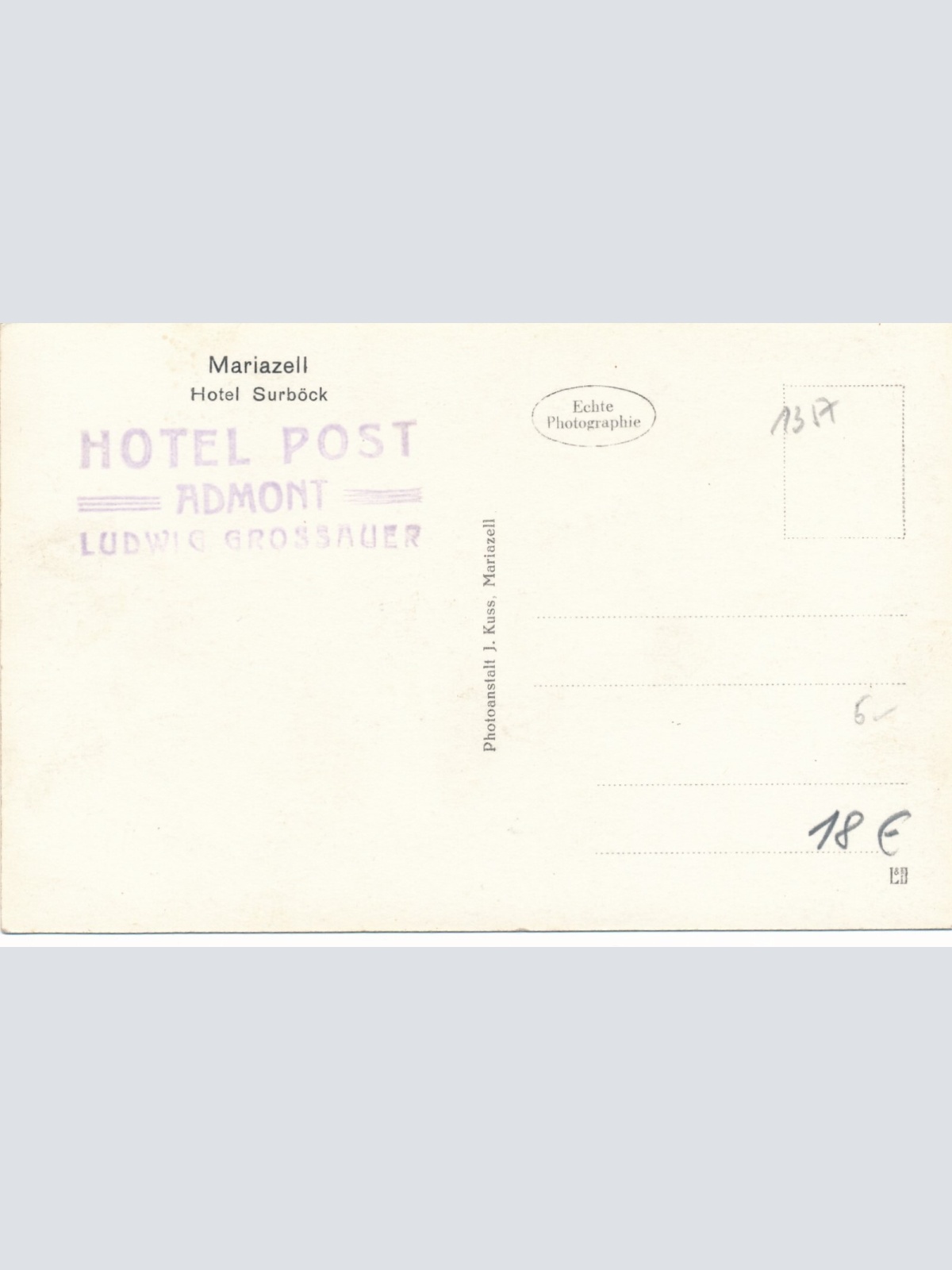 AK aus Mariazell mit Hotel Surböck Steiermark Ansichtskarte (11902)