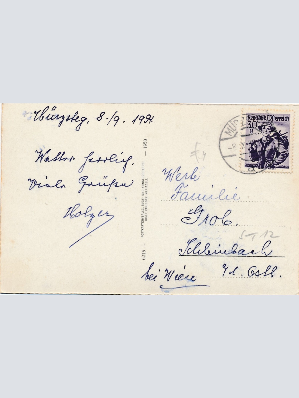 AK aus Mürzsteg mit hohe Veitsch Steiermark Ansichtskarte (11933)