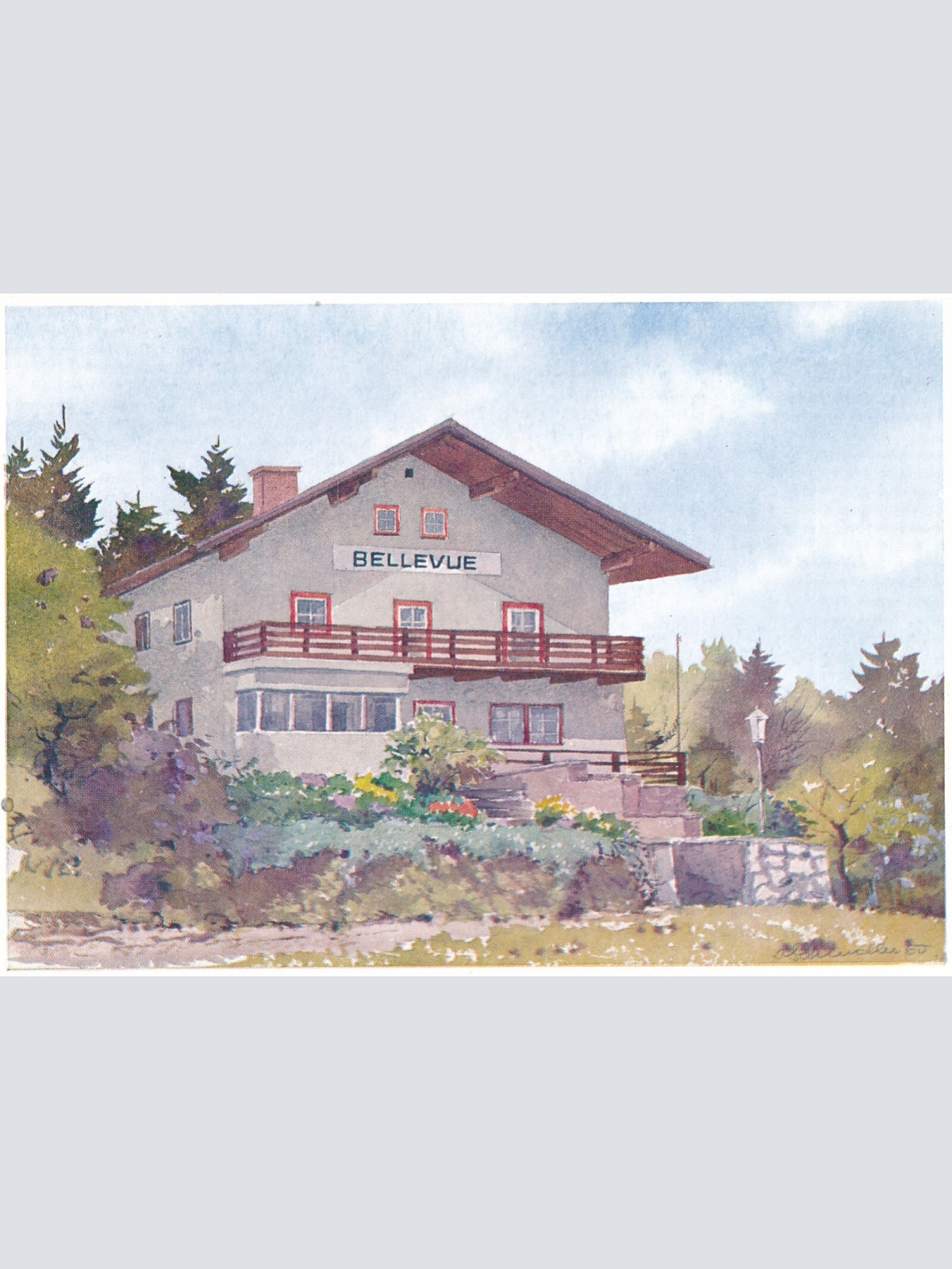 AK aus Seewalchen am Attersee mit Pension Oberösterreich Ansichtskarte (J287)