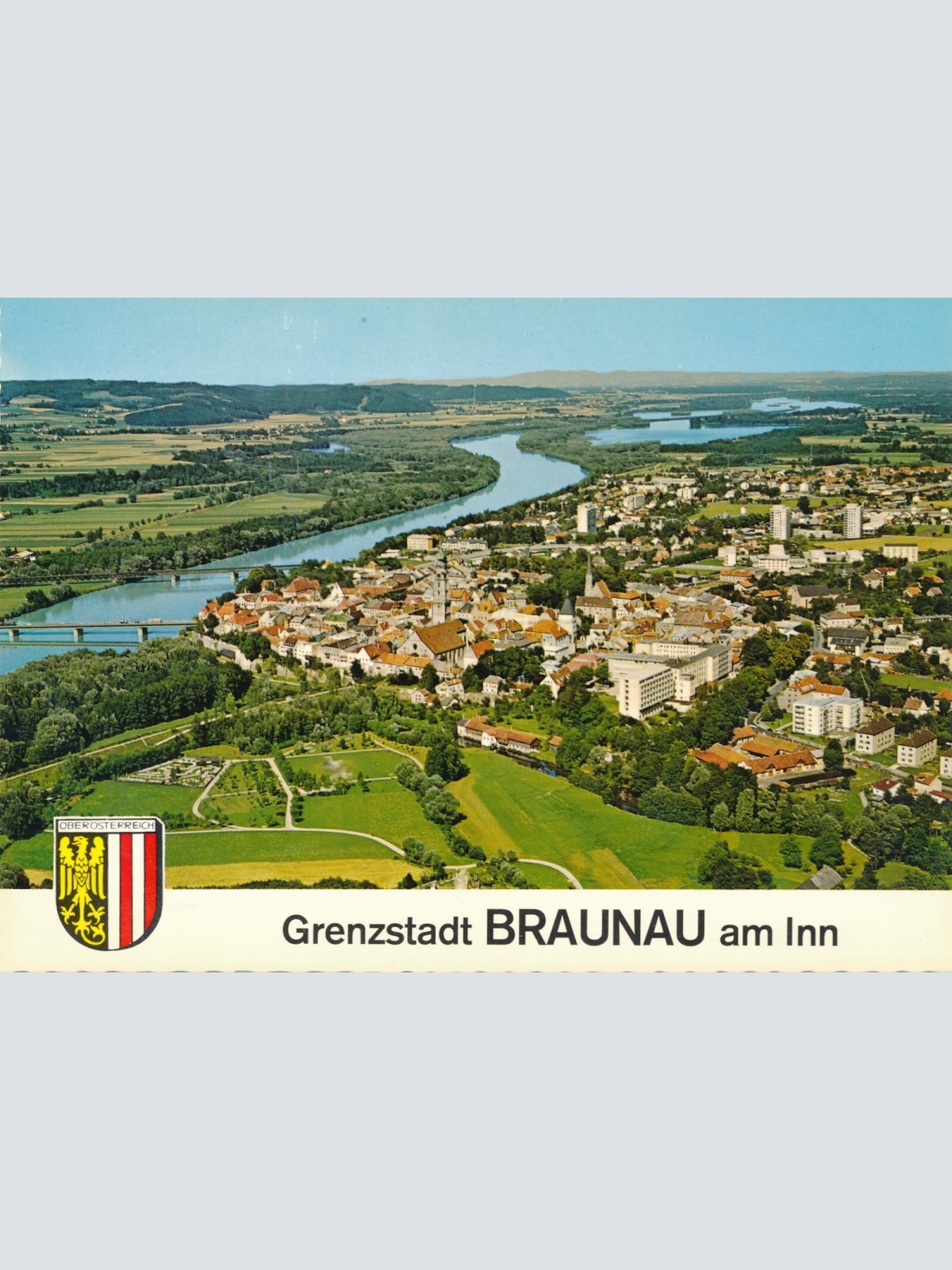 AK aus Braunau Oberösterreich Fliegerfoto Ansichtskarte (J276)