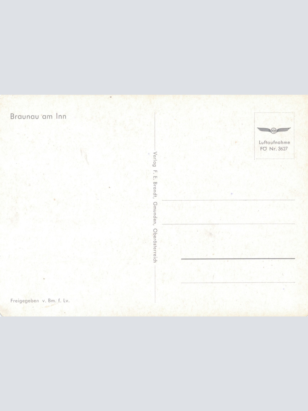 AK aus Braunau Oberösterreich Fliegerfoto Ansichtskarte (J267)