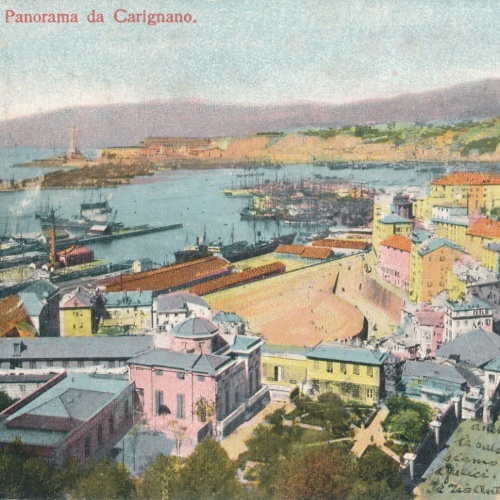 AK aus Genova Panorama da Carignano Italien Ansichtskarte (11808)