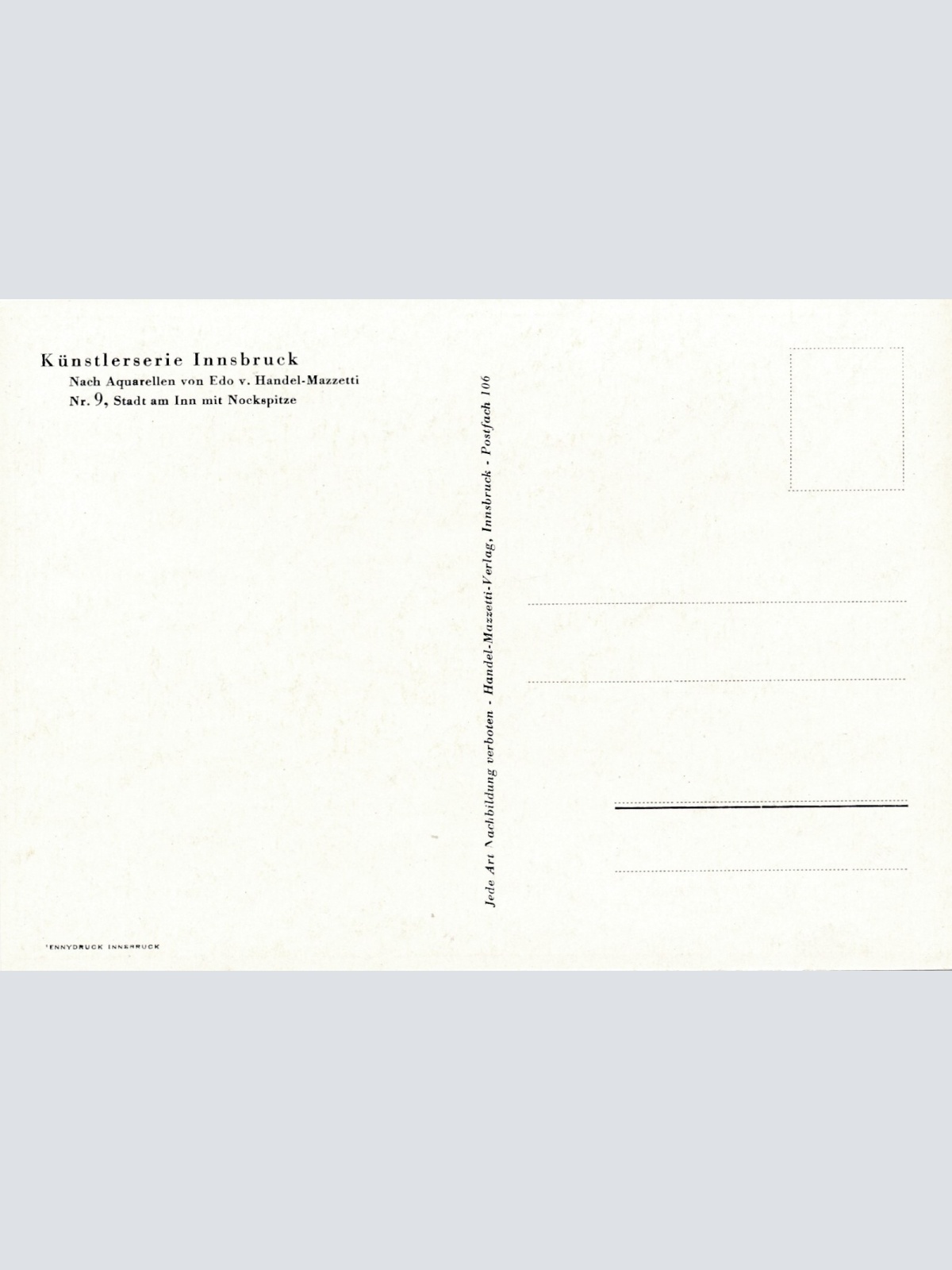 AK Künstlerserie aus Innsbruck mit Nockspitze Ansichtskarte (11782)