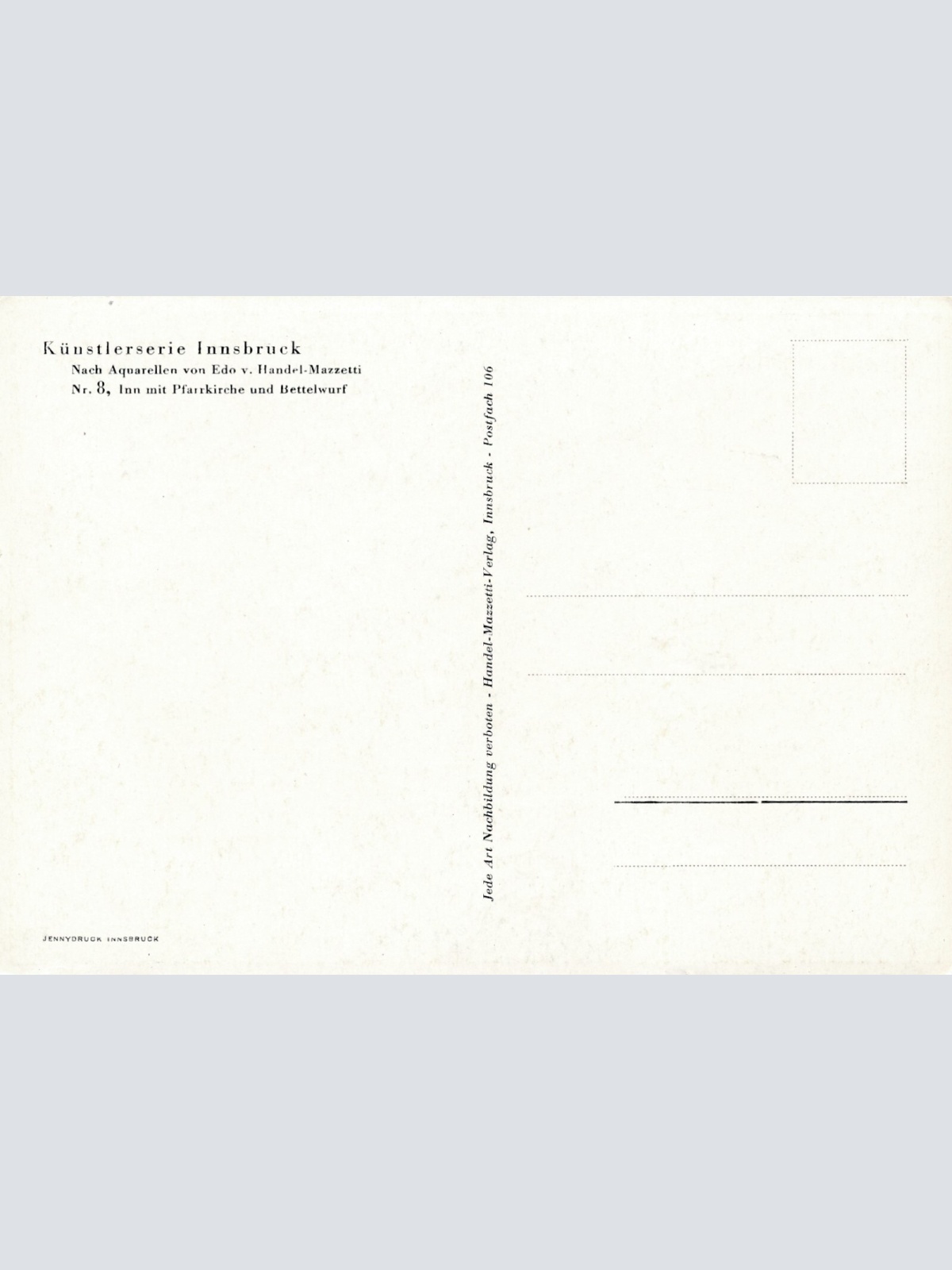 AK Künstlerserie aus Innsbruck Bettelwurf Ansichtskarte (11783)