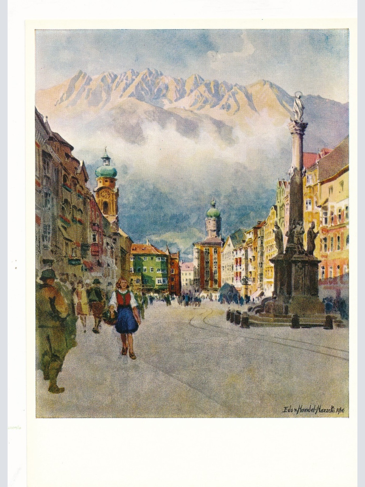 AK Künstlerserie aus Innsbruck Maria Theresienstrasse Ansichtskarte (11784)