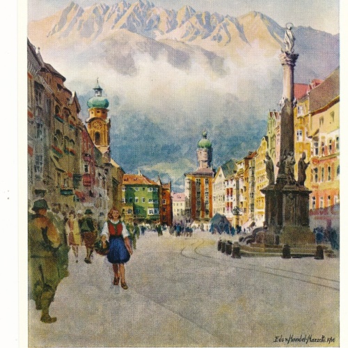 AK Künstlerserie aus Innsbruck Maria Theresienstrasse Ansichtskarte (11784)