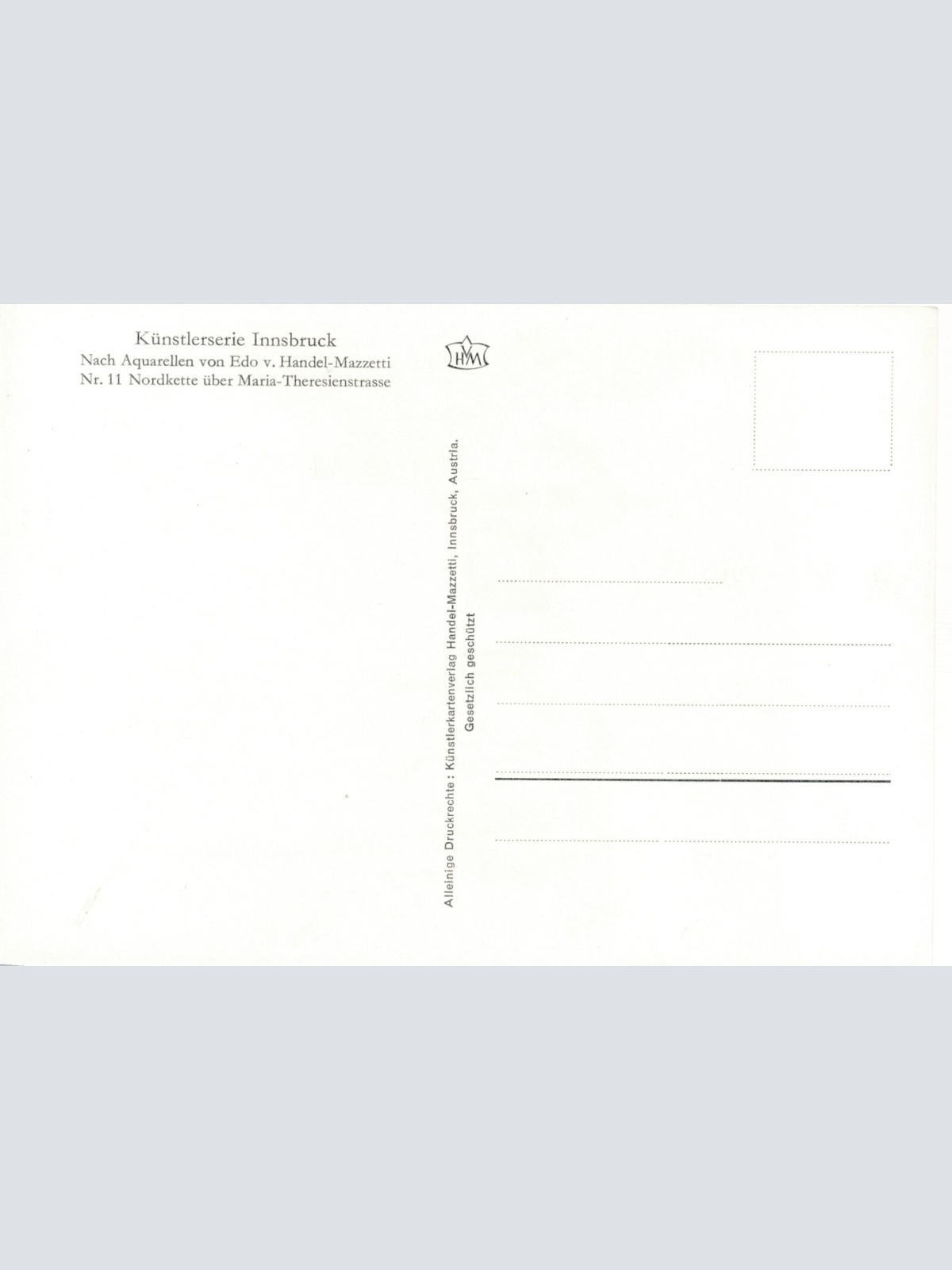 AK Künstlerserie aus Innsbruck Maria Theresienstrasse Ansichtskarte (11784)