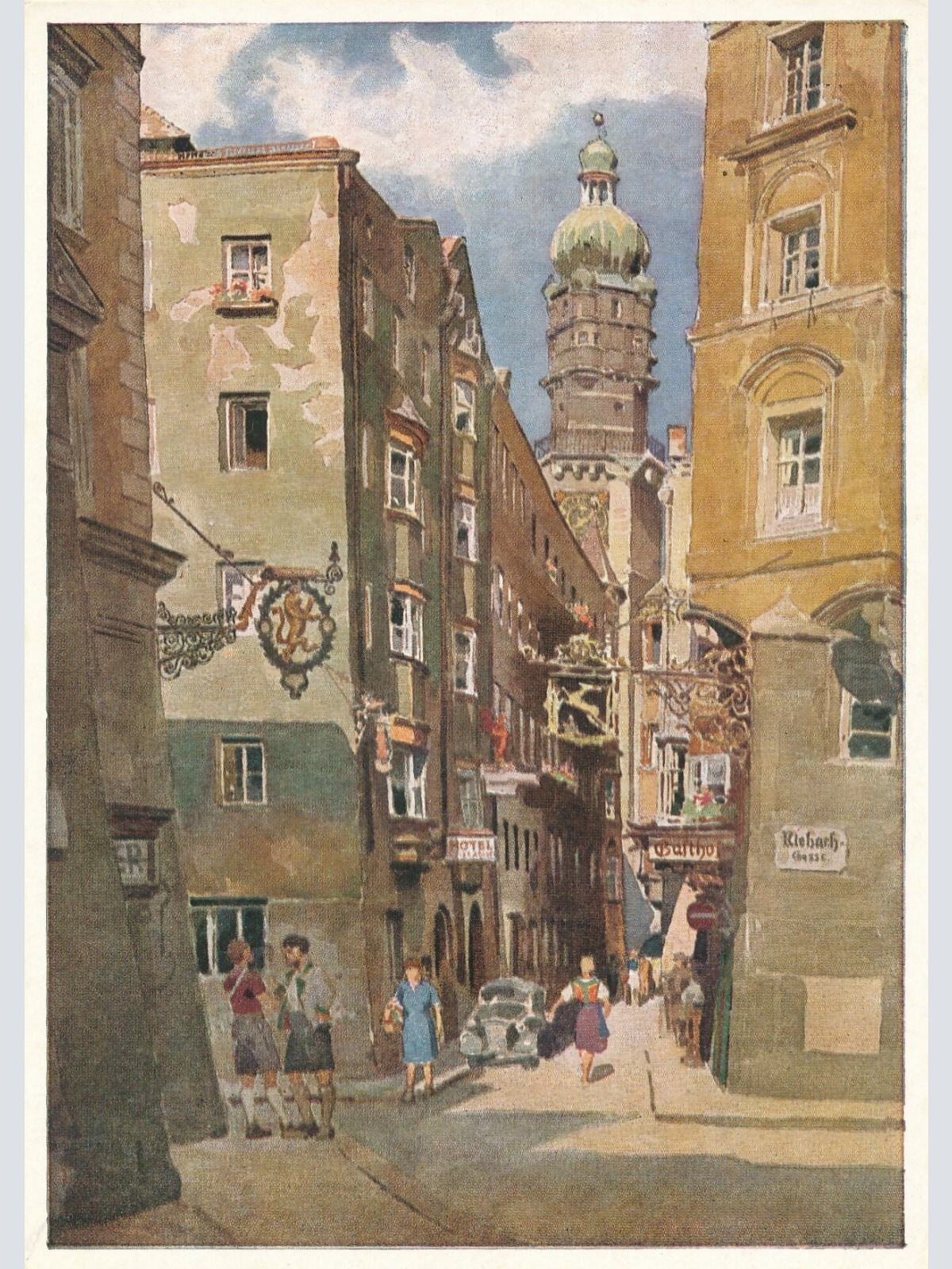 AK Künstlerserie aus Innsbruck Seilergasse Ansichtskarte (11786)