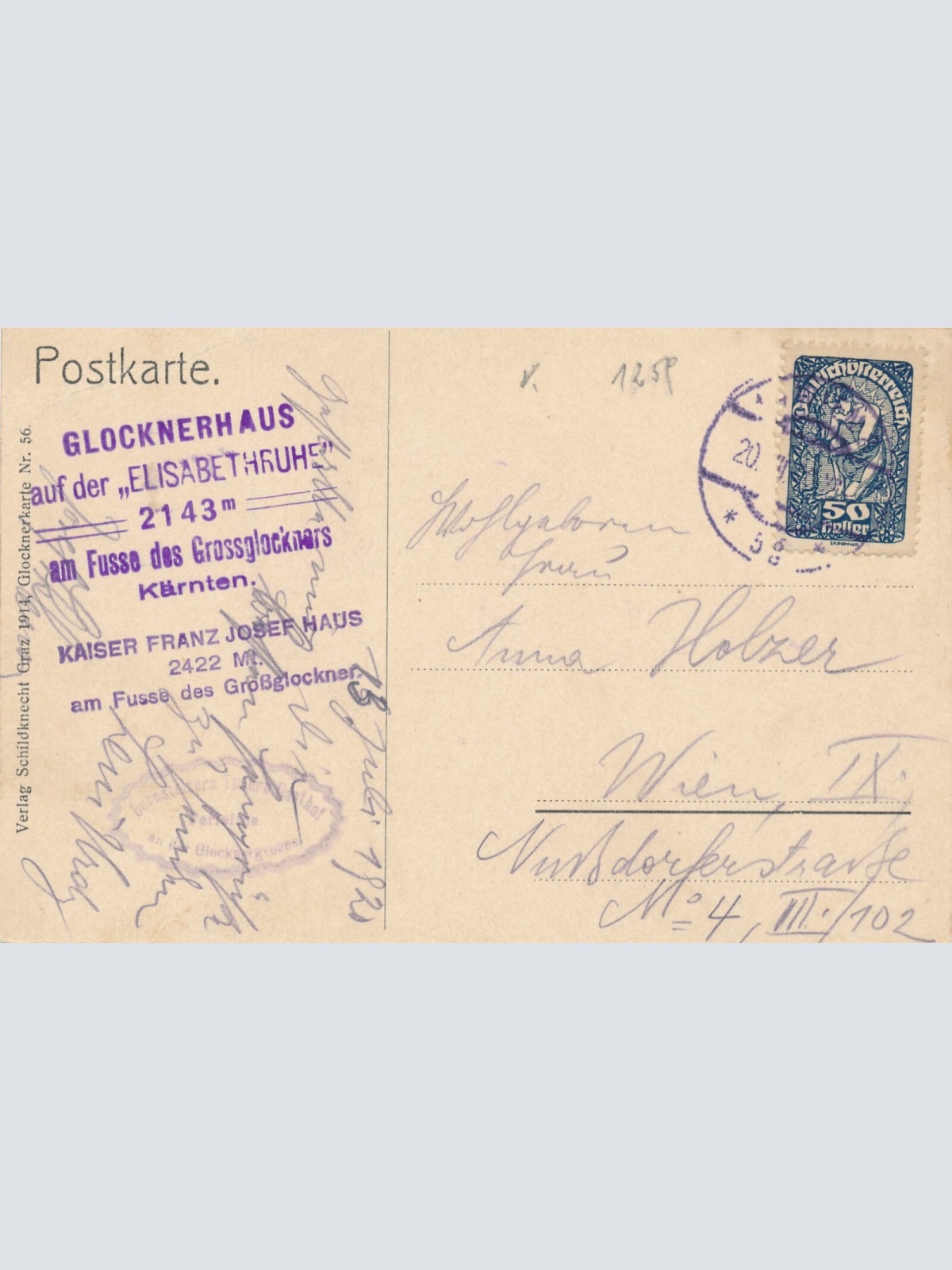 AK vom Kaiser Franz Josef Haus Kärnten Ansichtskarte (12184)