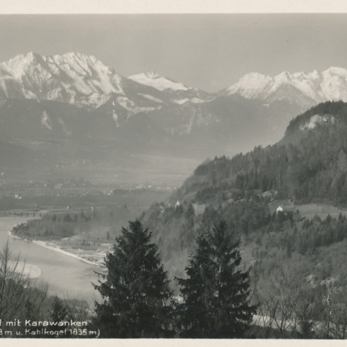 AK mit blick ins Rosental und Karawanken Kärnten Ansichtskarte (12228)