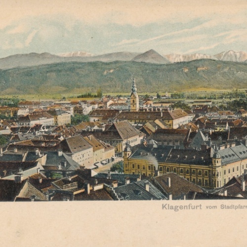 AK aus Klagenfurt vom Stadtpfarrthurm Kärnten Ansichtskarte (12259)