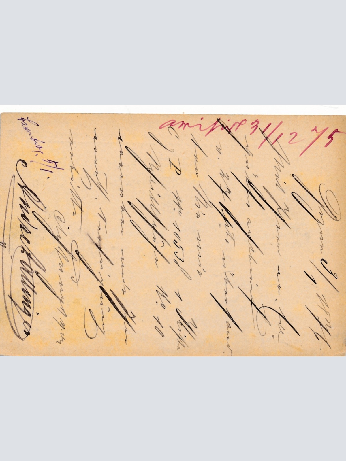 2 Kreuzer - Ganzsachen - Karte 1875 aus Bozen (12281)