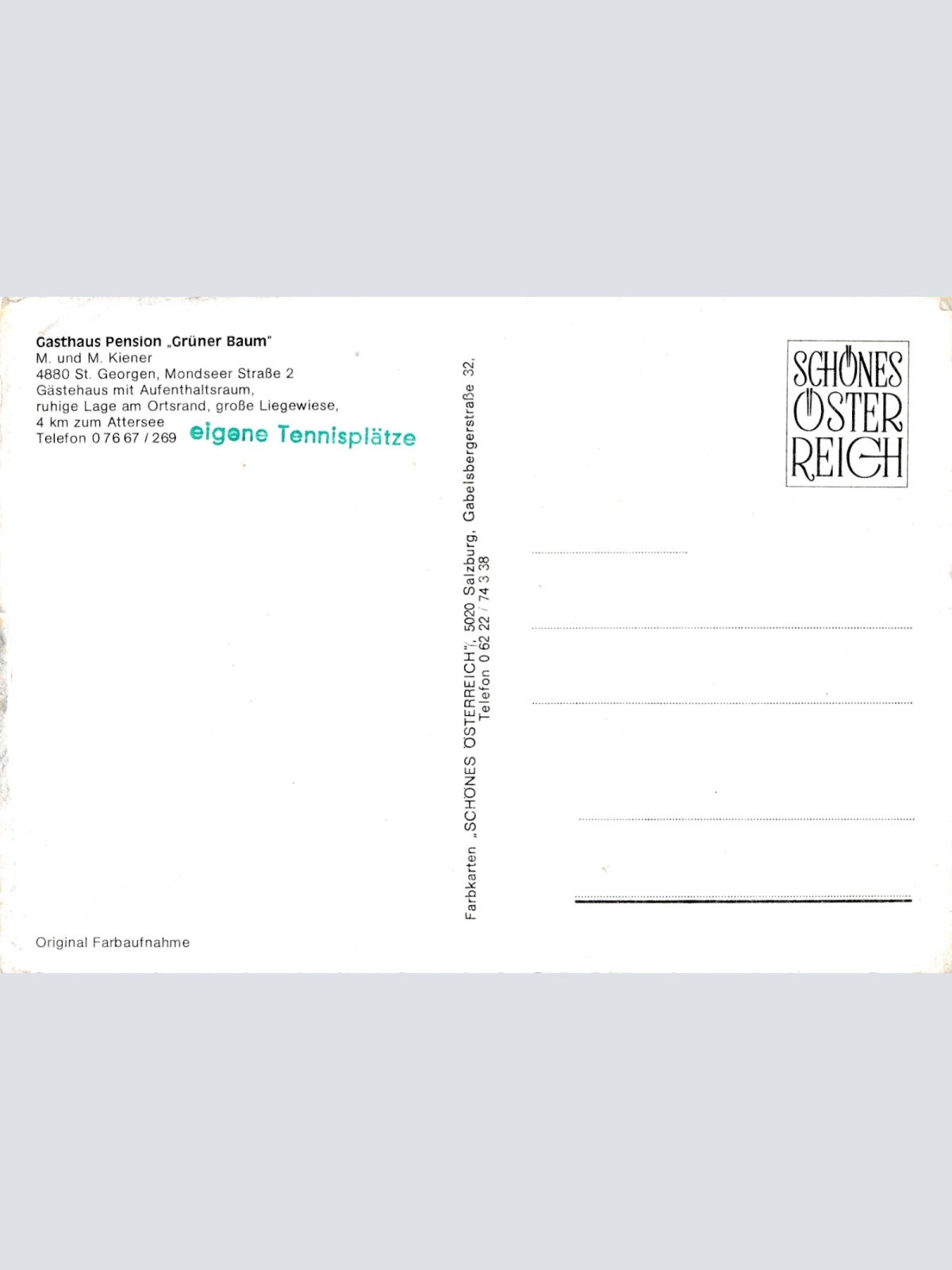 AK aus St. Georgen im Attergau mit Gasthaus Grüner Baum Ansichtskarte (J312)