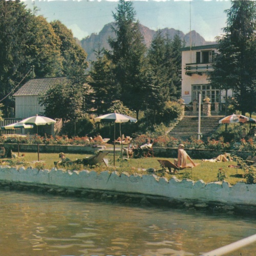 AK aus Mondsee mit  Pension  Weisse Taube Oberösterreich Ansichtskarte (J321)