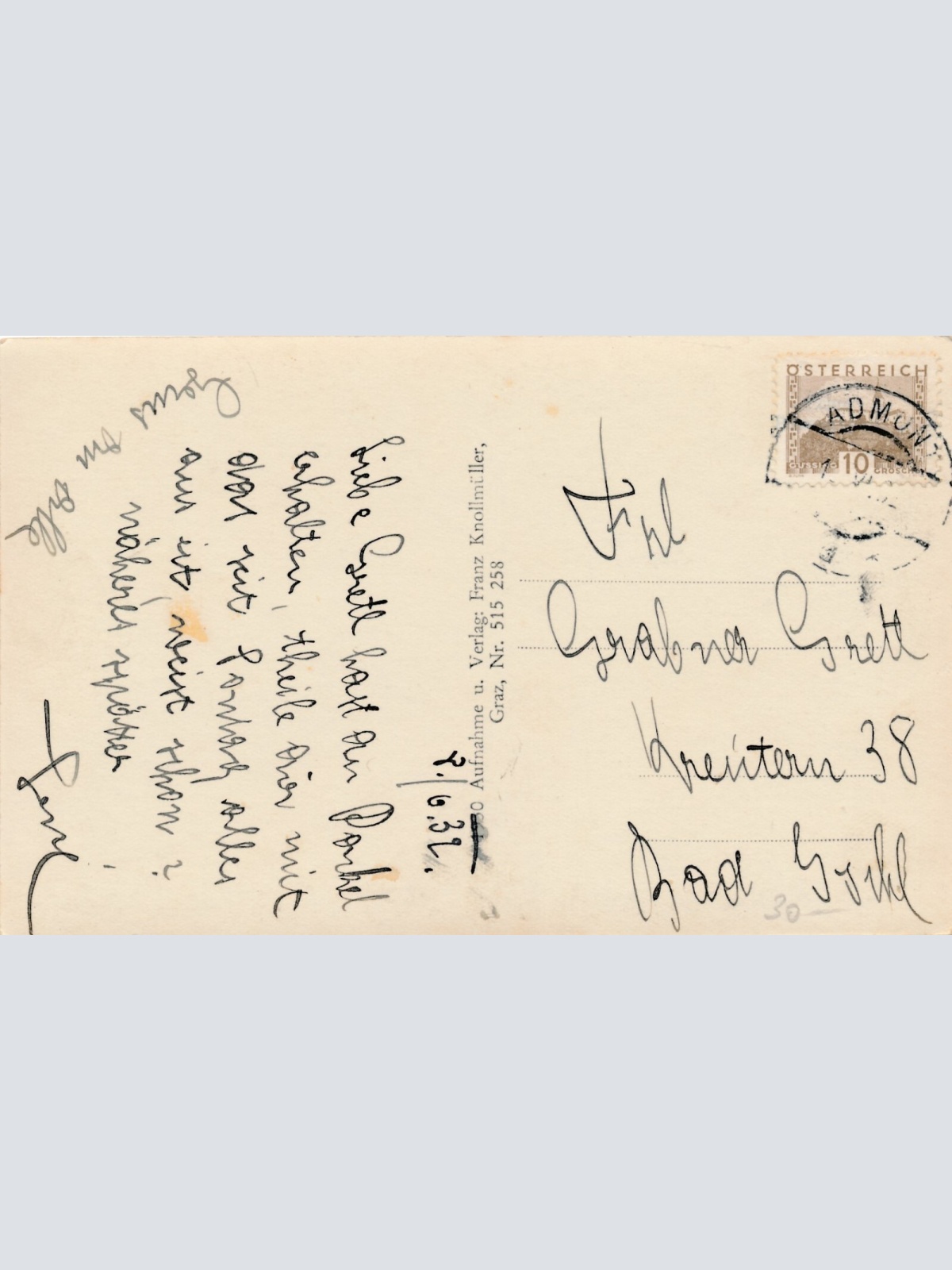 AK aus Admont mit Schloss Rüthelstein Steiermark Ansichtskarte (12409)