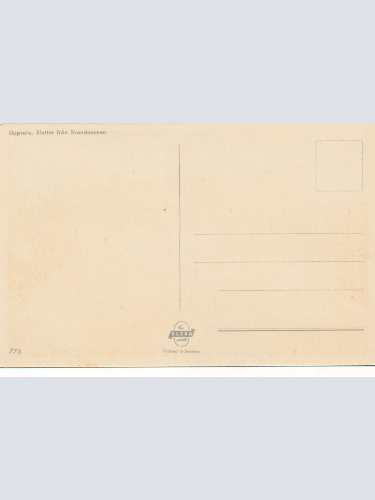 AK aus Uppsala Slottet fran Svandammen Schweden Ansichtskarte (12559)