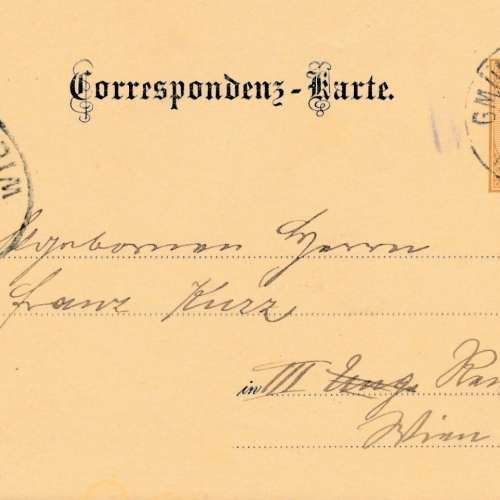 2 Kreuzer Ganzsachen - Karte 1886 aus Gmünd Stadt (12534)