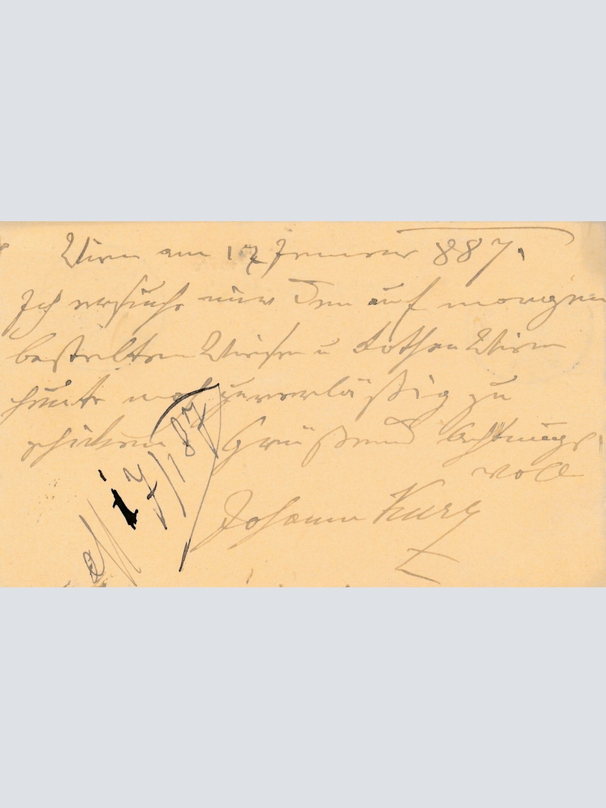 2 Kreuzer Ganzsachen - Karte 1887 aus Wien Weissgärber (12538)