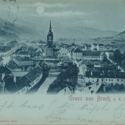 Mondschein - Karte aus Bruck an der Mur Steiermark Ansichtskarte (12591)