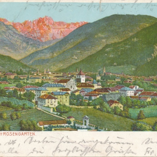 AK aus Bozen - Gries mit Rosengarten Italien Ansichtskarte (12572)