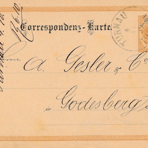 2 Kreuzer - Ganzsachen - Karte 1890 aus Turnau (12293)