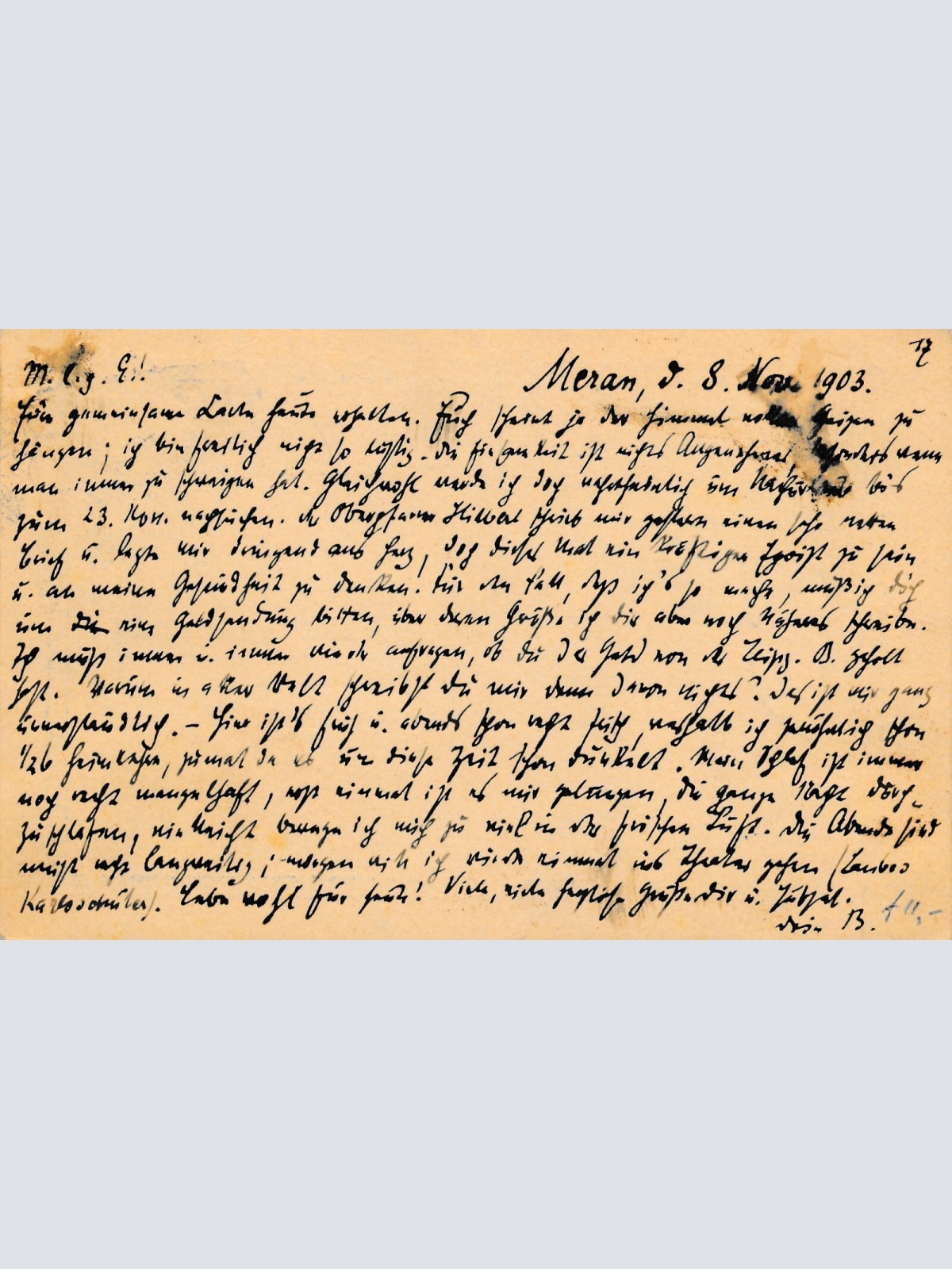 5 Heller - Ganzsachen - Karte 1903 aus Meran (12311)