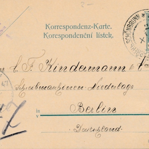 5 Heller - Ganzsachen - Karte 1904 aus Schönbrunn (12315)