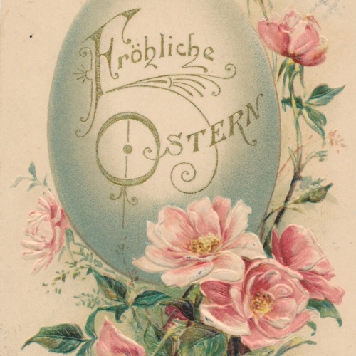 Präge - Motiv - Karte Fröhliche Ostern mit Ei Ansichtskarte (11839)