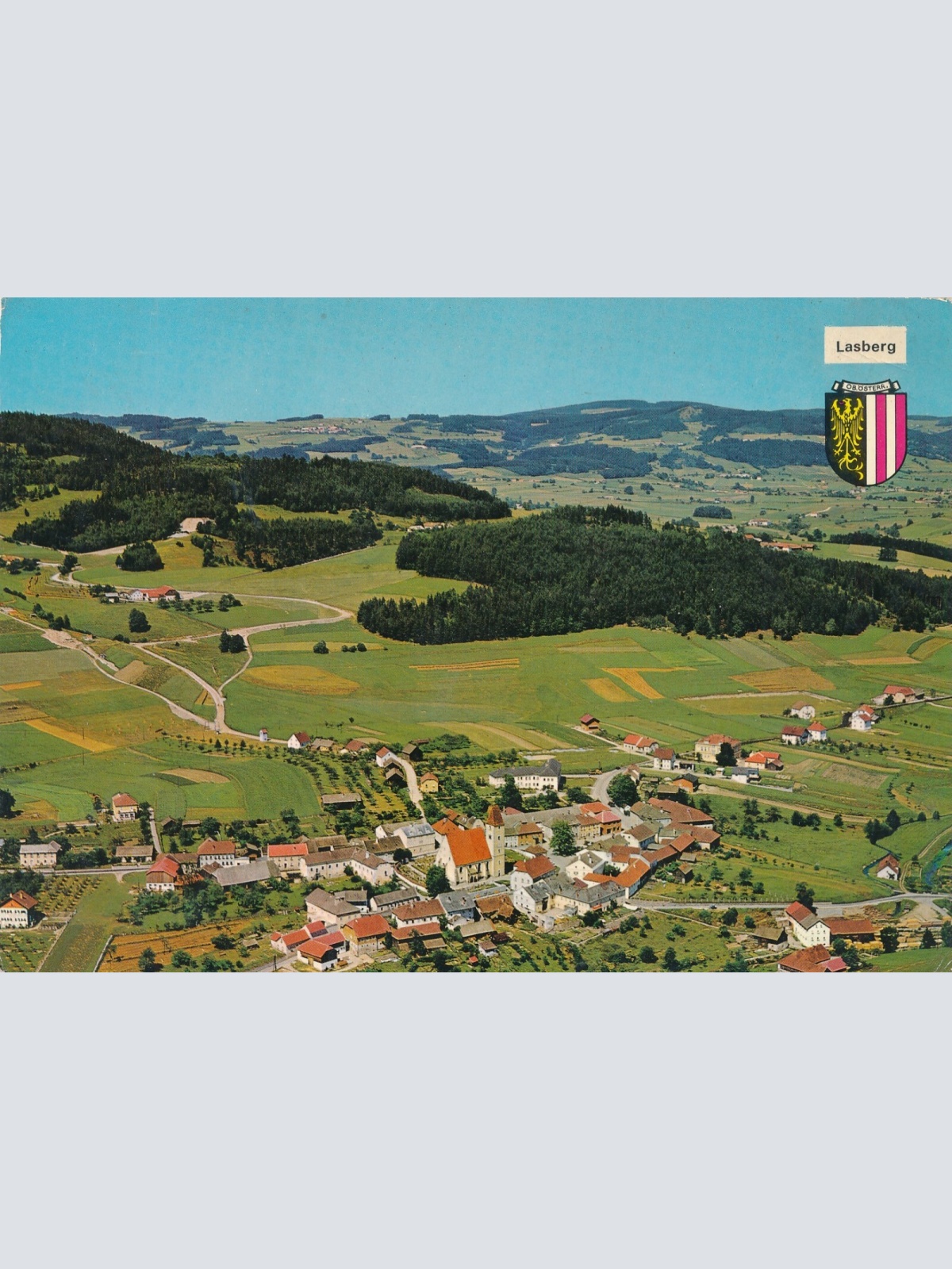 AK aus Lasberg Oberösterreich Fliegerfoto Ansichtskarte (J339)