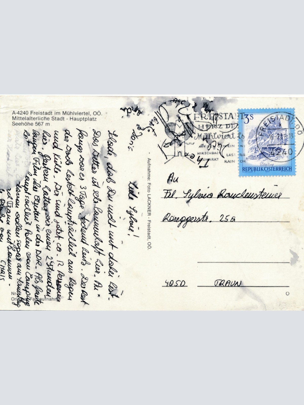 AK aus Freistadt mit Hauptplatz Oberösterreich Ansichtskarte (J360)