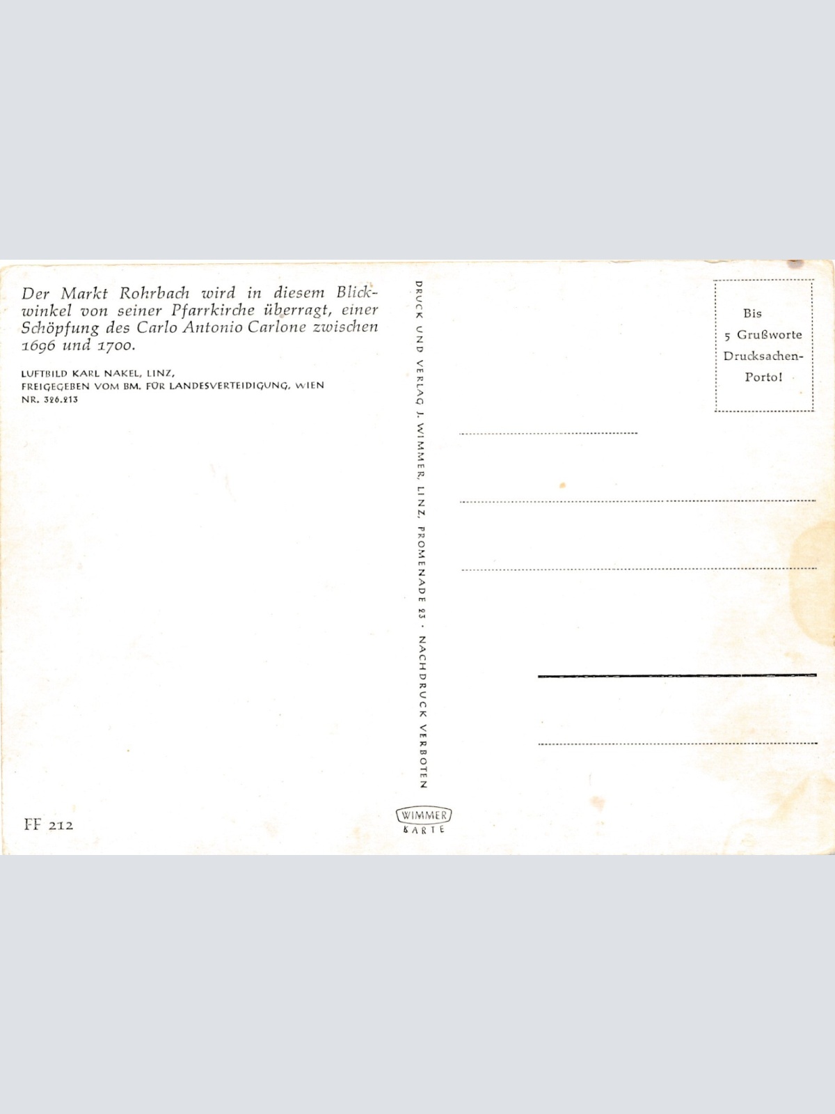 AK aus Rohrbach Oberösterreich Fliegerfoto Ansichtskarte (J364)