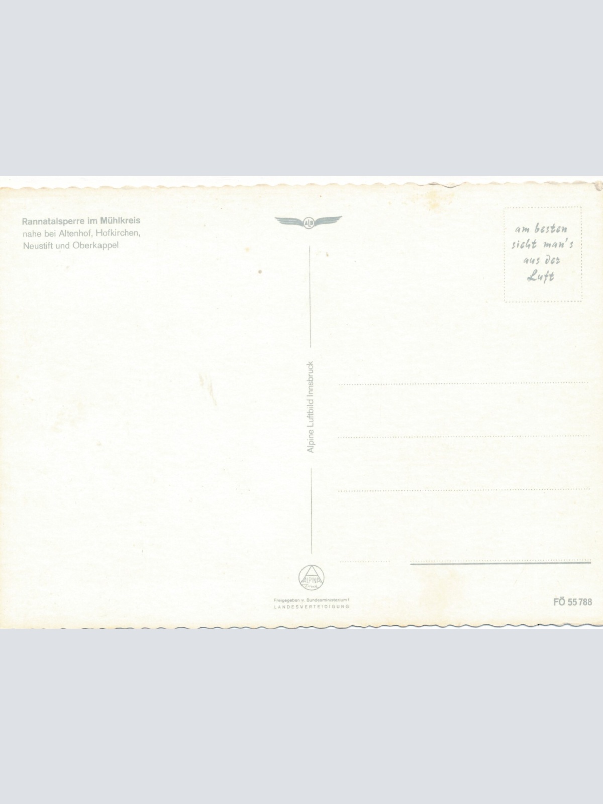 AK aus Rannatalsperre Oberösterreich Fliegerfoto Ansichtskarte (J369)