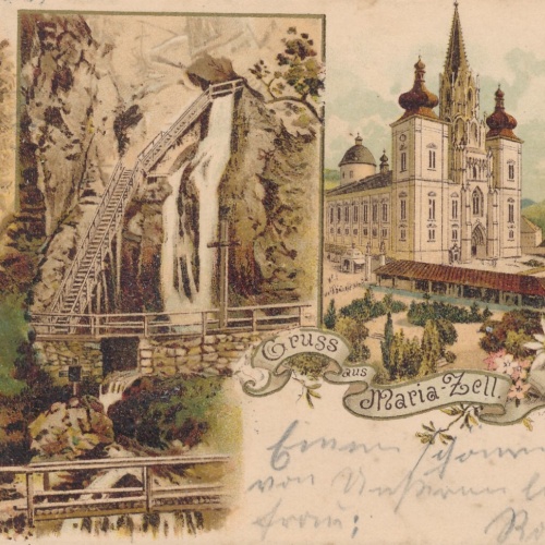 Litho - Karte gruss aus Mariazell Steiermark Ansichtskarte (12094)