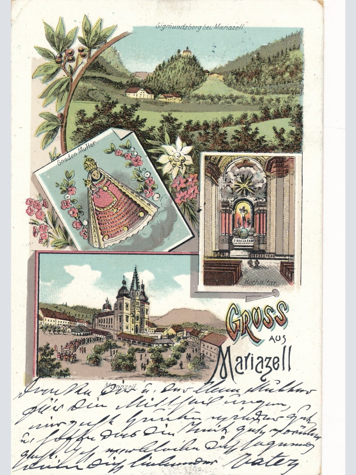 Litho - Karte gruss aus Mariazell Steiermark Ansichtskarte (12093)