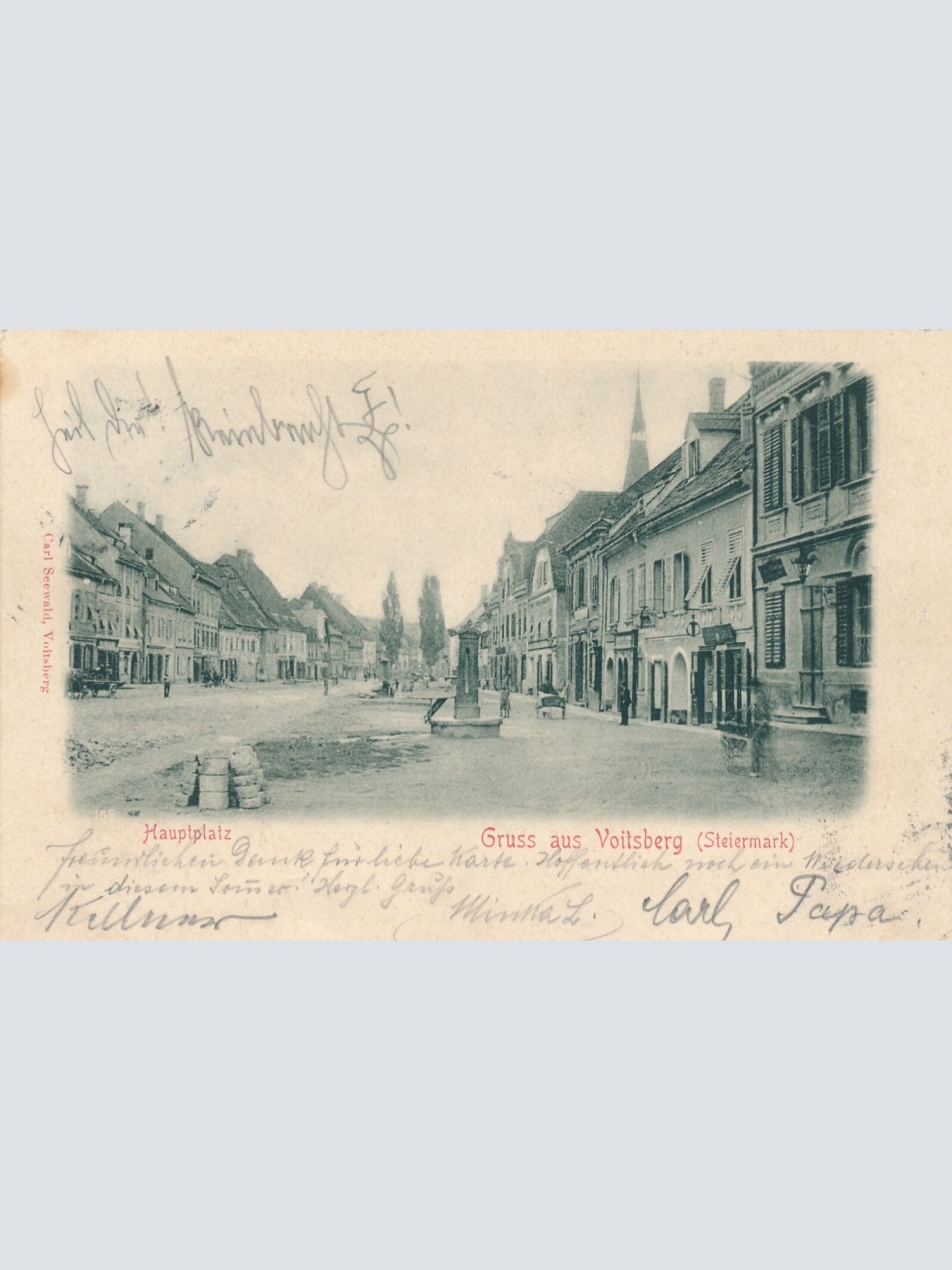 AK gruss aus Voitsberg Hauptplatz Steiermark Ansichtskarte (12051)